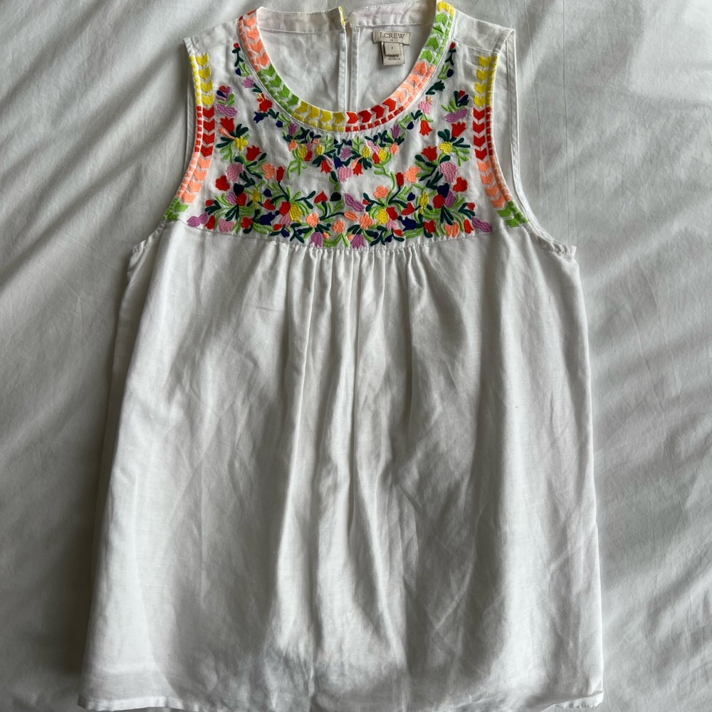 J crew embroidered top